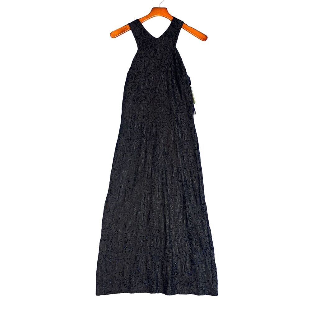 NWT Sam Edelman Criss Cross Lace Neck Black Dress Womens 8 Sheath 72K341
